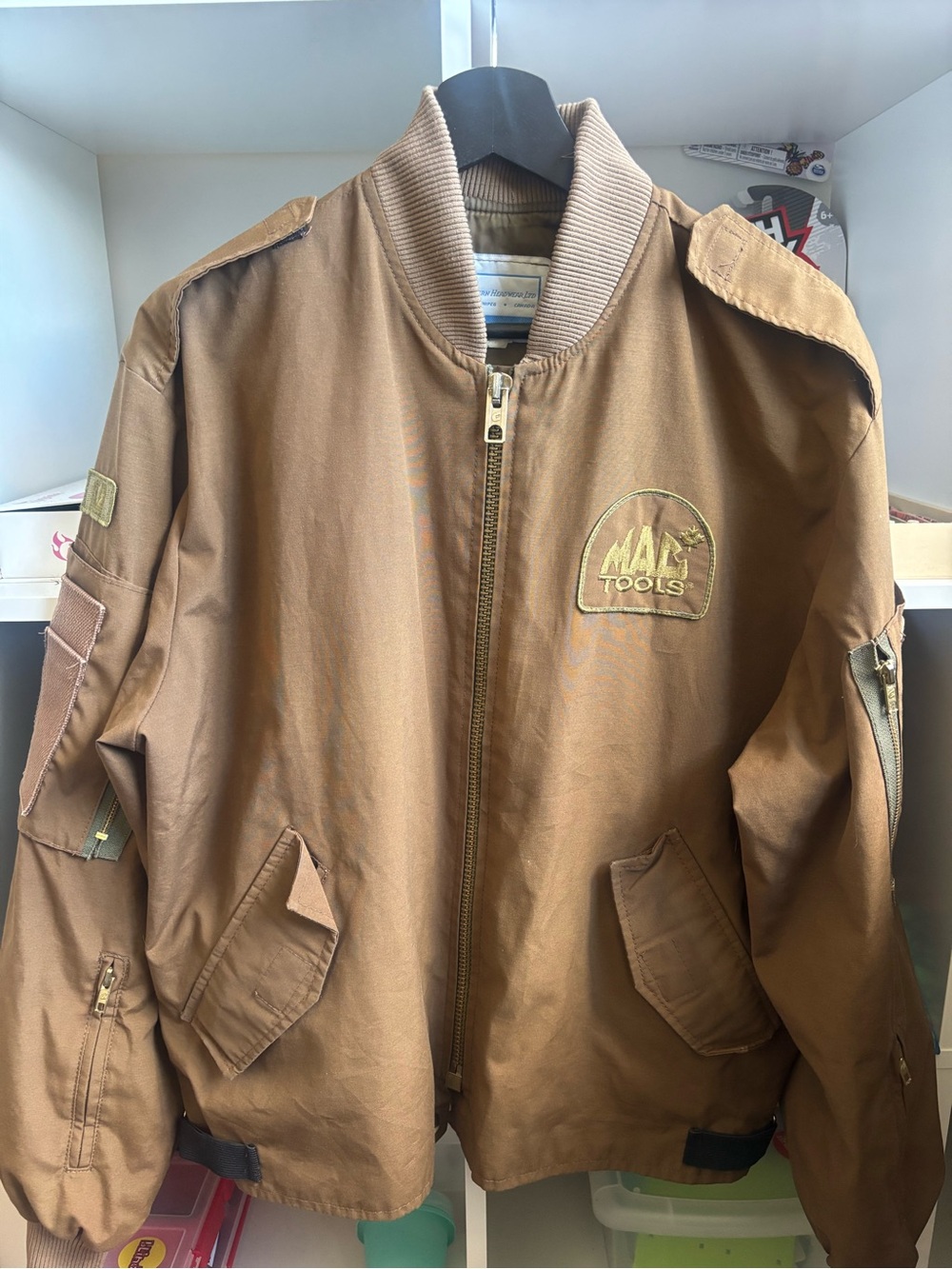 Men's vintage Brown Mac tools Work Bomber Jacket